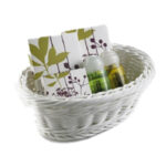 Cestino Vanity ovale bianco